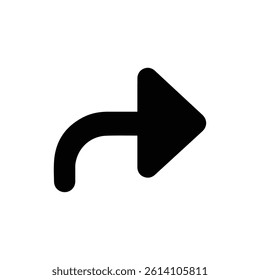 Filled Black Redo Arrow Pointing Right Curved Icon