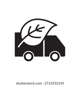 Icono de Vector negro lleno que representa la logística y el envío ambiental o verde.