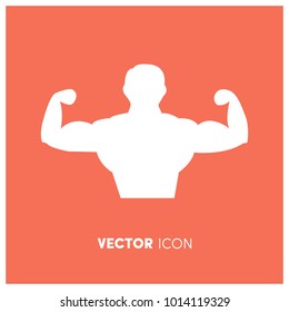 Filled Bodybuilder Vector Icon Illustration
