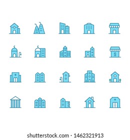 Filled building icon variations and icon sets.  Ready to use for website, mobile app, presentation and any other projects