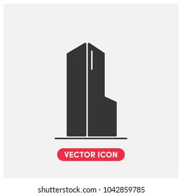 Filled Building Vector Icon Illustration