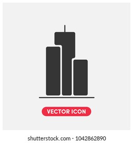 Filled Buildings Vector Icon Illustration