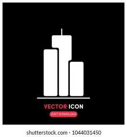 Filled Buildings Vector Icon Illustration