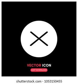 Filled Cancel Vector Icon Illustration