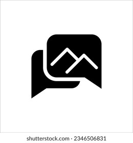 Filled chat icon, vector illustration, speech bubble