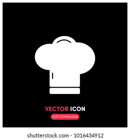 Filled Chief Hat Vector Icon Illustration.Black Background. 