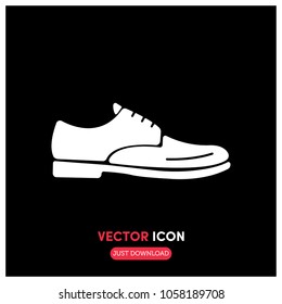 Filled Classic Shoe Vector Icon Illustration