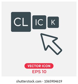 Filled Click Cursor Vector Icon Illustration For Web And Mobile App.Ui/Ux