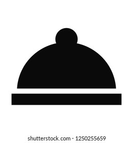 Filled Cloche icon vector isolated on white background. Modern food cover symbol in trendy flat style for mobile app and web design.