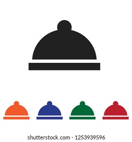 Filled Cloche icon vector isolated on white background. Modern food cover symbol in trendy flat style for mobile app and web design.