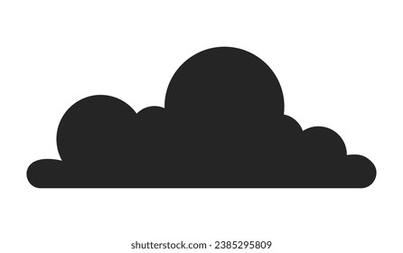Filled cloud shape black and white 2D line cartoon object. Overcast cloudscape isolated vector outline item. Dramatic moody cloud. Cumulus dusk meteorology monochromatic flat spot illustration