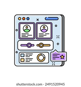 Filled Color Icon, Vector illustration