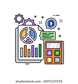 Filled Color Icon, Vector illustration