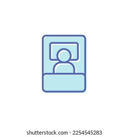 Filled color sleep vector icon from top view. Vector graphic