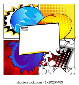 Filled colored Speech bubbles with comic book background. Blank space for text. Vector illustration.