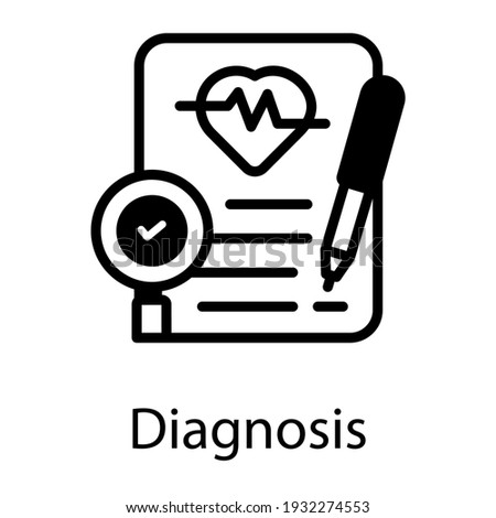 A filled design of diagnosis ecg report concept vector 