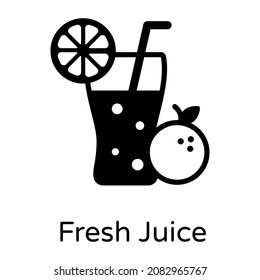 Diseño relleno del icono del jugo fresco