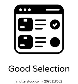 A filled design icon of good selection 

