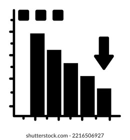 A filled design, icon of loss chart