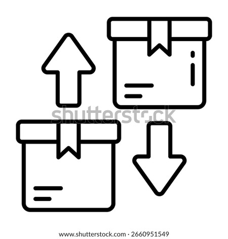 A filled design icon of parcel excuse