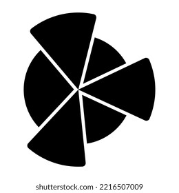 Filled design icon of pie chart