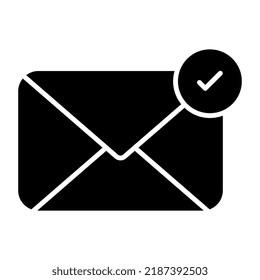 Filled design icon of verified mail