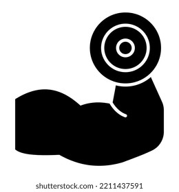 Filled design icon of weightlifting m