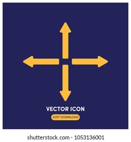 Filled Direction Arrow Vector Icon Illustration