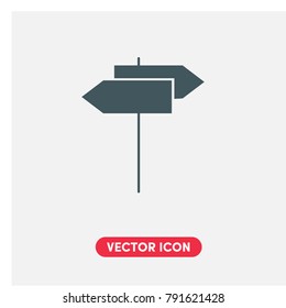 Filled Direction Road Signs Vector Icon