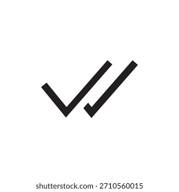 Filled double tick mark signifying successful completion or approval of a task.