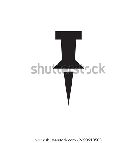 Filled drawing pin or thumbtack for saving or marking important elements.
