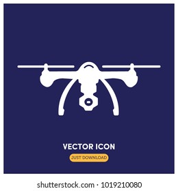Filled Drone Vector Icon Illustration
