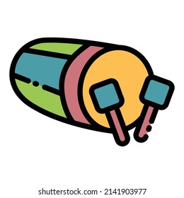 Filled drum icon with white background for your web design.