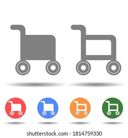 Filled and empty cart icon vector logo isolated on background