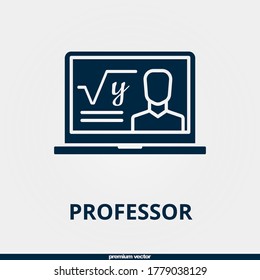 Filled Equation And Professor Icon.