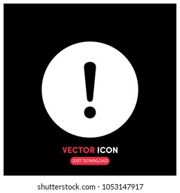 Filled Exclamation Mark Vector Icon Illustration