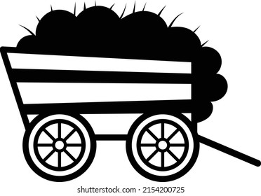 Filled Feed Cart vector icon design, Poultry farming symbol, Meat or Eggs Production Sign, Protein and farmyard equipment stock illustration, Poultry Farm Trolley Concept