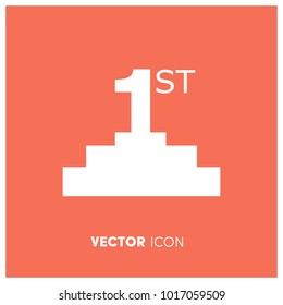  Filled First Place Vector Icon Illustration