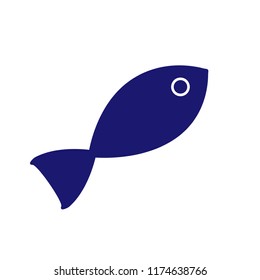 Filled Fish Vector Icon Illustration. Light Background.Premium Quality.