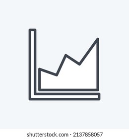 Icono de gráfico relleno con estilo de línea de moda aislado en un fondo azul suave