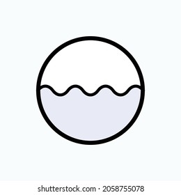 halbes Symbol ausgefüllt. Nicht volles Symbol - Vektorgrafik.