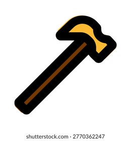 filled hammer icon representing the quintessential construction hand tool used for driving nails and shaping materials
