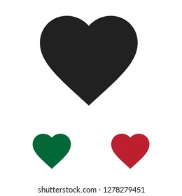 Filled Heart icon vector isolated on white background. Modern symbol in trendy flat style for mobile app and web design.