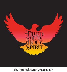 Filled with the holy spirit Pentecost Sunday vector illustration
