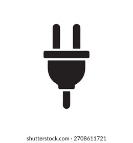 Icono lleno de un enchufe eléctrico para la conexión de energía y dispositivos de carga.
