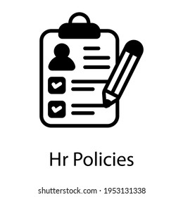 Filled Icon Of Hr Policies In Editable Design