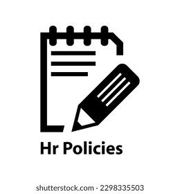 Icono relleno de las políticas hr en diseño editable sobre fondo blanco..eps
