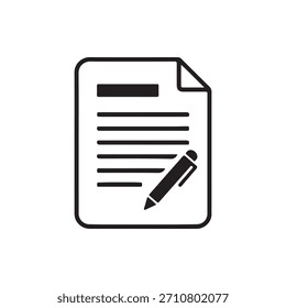 Filled icon of a paper document for file report and business notes.
