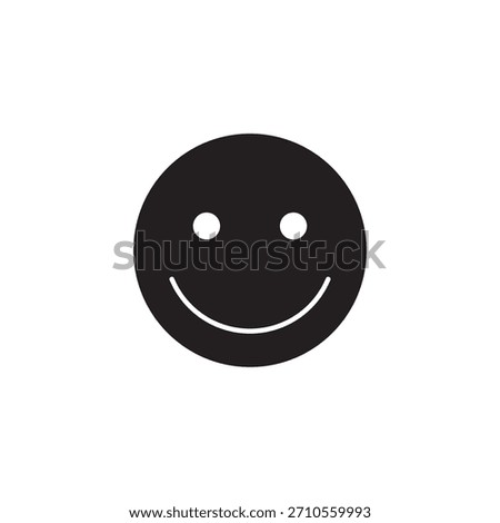 Filled icon representing a content and satisfied user experience or positive review.