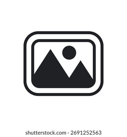 Filled icon representing one media photo file for a gallery.